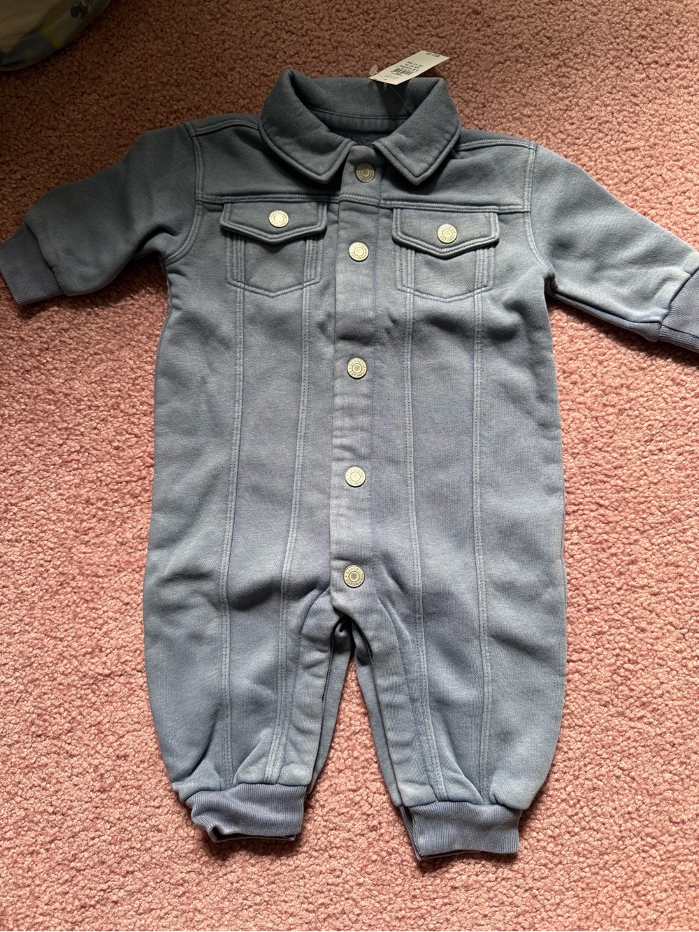 GAP Slate Blue Snap-Front Baby Coveralls